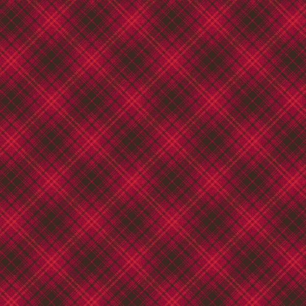Rory Fabric Plaid Garnet Raspy quilt cotton red sewing material, Listed by the Yard and Half Yard continuous cut, Whistler for Windham