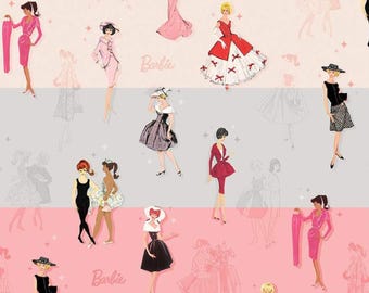 Barbie Vintage Fabric Main quilt cotton sewing material by yard and half-yard, licensed print