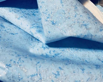 Fairy Frost Fabric Boy Silver Glitter quilt cotton sewing material by the yard and half-yard