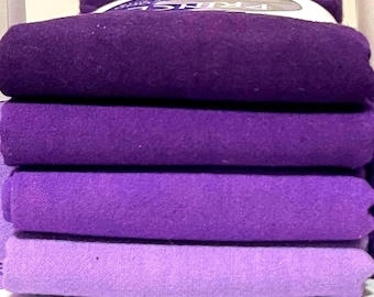 Cherrywood Fabric Prince Medley Fat Quarter Bundle quilt cotton sewing material, 4 hand-dyed cottons