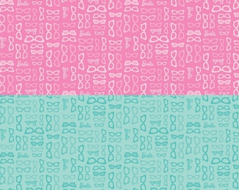 Barbie Fabric, Barbie World Glasses quilt cotton fabric by the yard and half-yard, licensed print, Riley Blake Fabrics