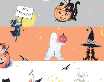 Halloween Fabric, Fright Delight Main quilt cotton sewing material by the yard and half-yard, Riley Blake Designs