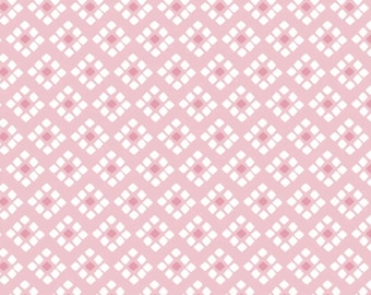 Rodeo Rose Fabric Pink Western Geo quilt cotton sewing material by the yard and half-yard