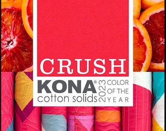 Kona Fabric Crush 2023 Color of the Year solid quilt cotton sewing material, Listed by the Half Yard continuous cut, Robert Kaufman