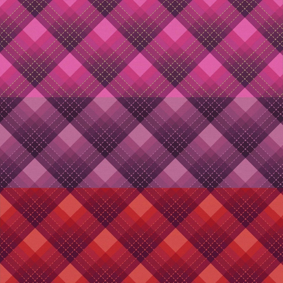 Girl Talk Fabric Plaid Retro Check Quilt Cotton Sewing Material by the ...