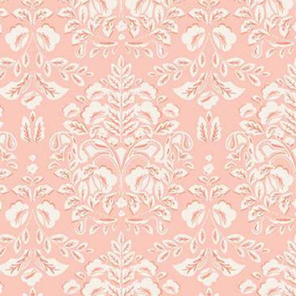 Ciao Bella Fabric Damask Blush quilt cotton sewing material, Listed by the half yard continuous cut, Carina Gardner for Riley Blake Designs