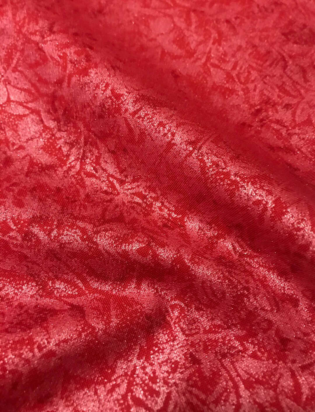 Fairy Frost Fabric Blood Metallic Red Quilt Cotton Sewing Material Pearlized, Listed by the Yard