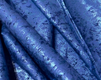 Fairy Frost Fabric Cobalt Metallic quilting cotton sewing material by the yard and half-yard
