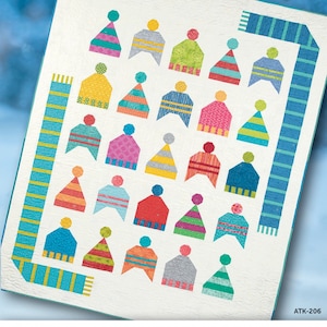 Hat Hat Hooray Quilt Pattern from Atkinson Designs, printed paper sewing and quilting instruction booklet, NOT a PDF