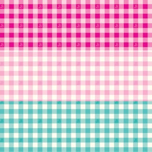 Barbie Fabrics, Gingham Barbie World quilt cotton fabric by the yard and half-yard, licensed print, Riley Blake