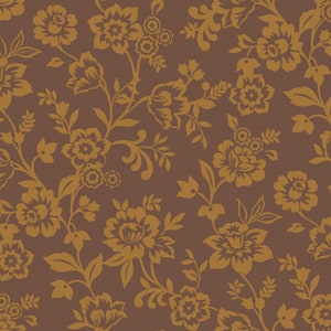 Ginger Grove Fabric Taupe Vines quilt cotton sewing material, Listed by the yard and half yard continuous cut, Nancy Rink for Marcus Fabrics