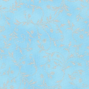 Holiday Flourish Fabric Snow Flower Sky Swirls quilt cotton sewing material, Listed by the yard and half yard continuous cut, Robert Kaufman