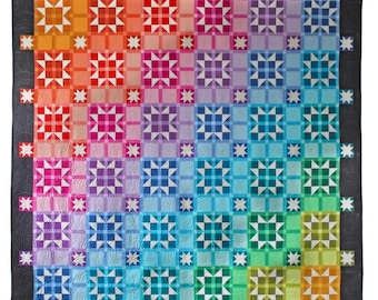 Patrón de colcha de estrellas de tartán de Art East Quilting Co., folleto de instrucciones de costura