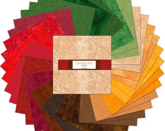 Layer Cake Fabric Bundle, Autumn-atic 10 Karat Essential Gems Quilting Cotton, 42 squares