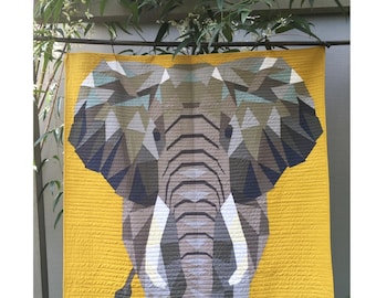 Elephant Jungle Abstractions Quilt Pattern Collection by Violet Craft Foundation Paper Piecing, sewing and quilting instructions