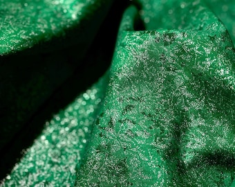 Fairy Frost Fabric Viridian Silver Glitter quilt cotton sewing material by the yard and half-yard