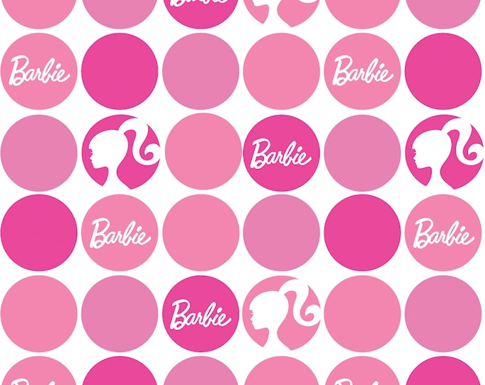 Barbie Pink Polka Dots Fabric Barbie Mattel From Riley Blake - Etsy