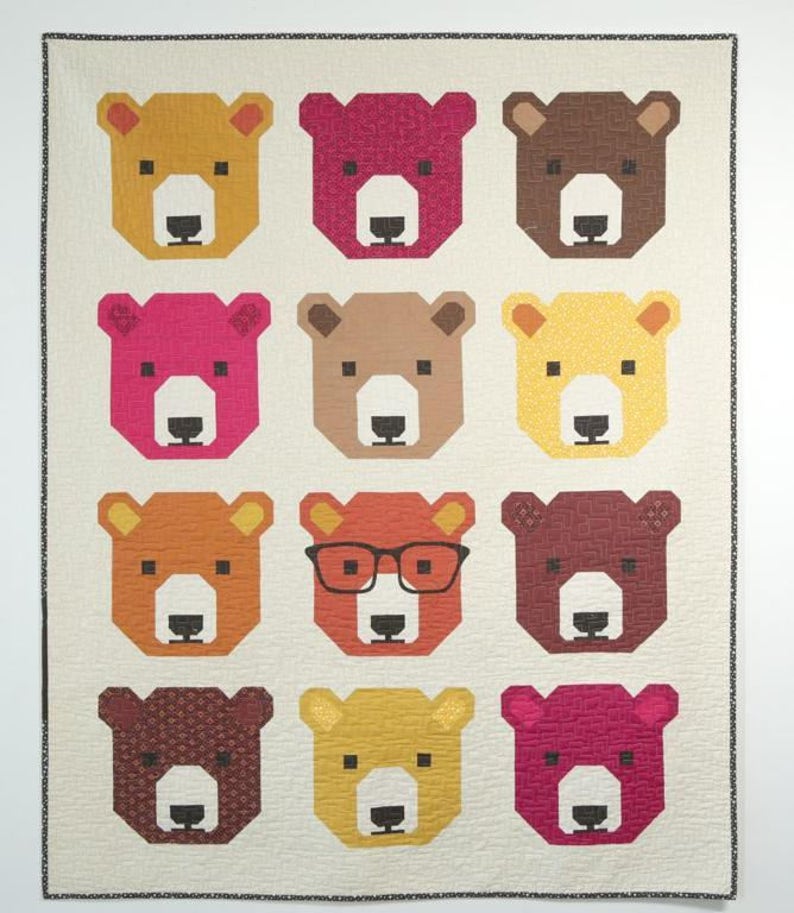Bjorn Bear Quilt Pattern by Elizabeth Hartman from Oh Fransson Quilts quilt and pillow pattern