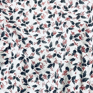 Holiday Elegance Fabric Ice Holly and Berries Metallic quilt cotton sewing material Listed by the yard and half yard continuous cut, Hoffman
