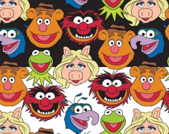 The Muppets Fabric Multi quilt cotton sewing material by the yard and half-yard, licensed by Disney