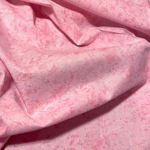 Fairy Frost Fabric Soft Pink Silver Glitter cotton sewing material by the yard and half-yard image 1