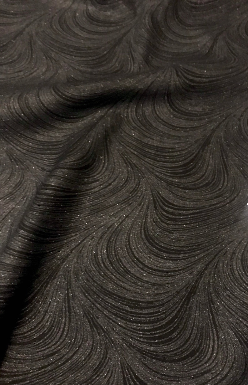 Black Pearlescent Wave Fabric by Jackie Robinson for Benartex - Etsy