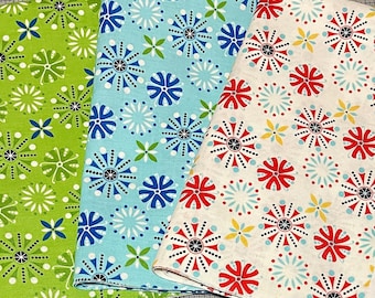 Floral Fabric, Oh Happy Day quilting cotton sewing material by the yard and half yard