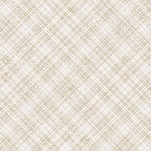 Rory Fabric Plaid Oat Raspy quilt cotton tonal sewing material, Listed by the Yard and Half Yard continuous cut, Whistler for Windham