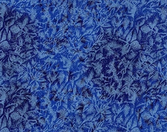 Fairy Frost Fabric Blue Metallic quilting cotton sewing material by the yard and half-yard