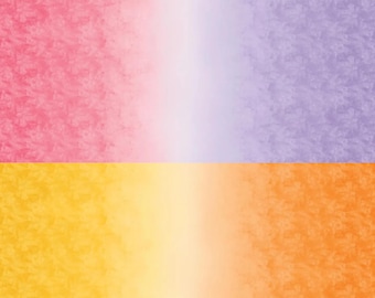 Ombre Fabric, Chalk quilting cotton by the yard and half-yard, Pink/Purple Yellow/Orange Gradation sewing material, Cherry Guidry gradients