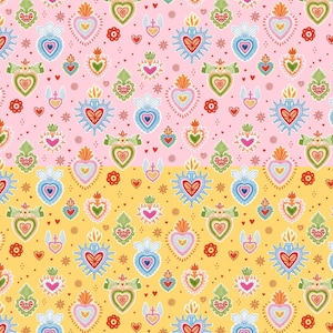 Fiesta Fabric Folk Charms quilt cotton sewing material by the yard and half-yard continuous cut