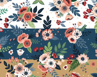 Mary Poppins Fabric Spoonful of Sugar Floral quilting cotton material by the yard and half-yard