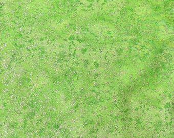 Fairy Frost Fabric Celery Silver Glitter quilting cotton sewing material by the yard and half-yard