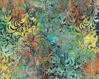 Twirl & Swirl Batik Quilting Cotton Fabric by the Yard, Pebble Pastiche Sewing Material, Riley Blake Designs Bluegrass Elementals Batiks