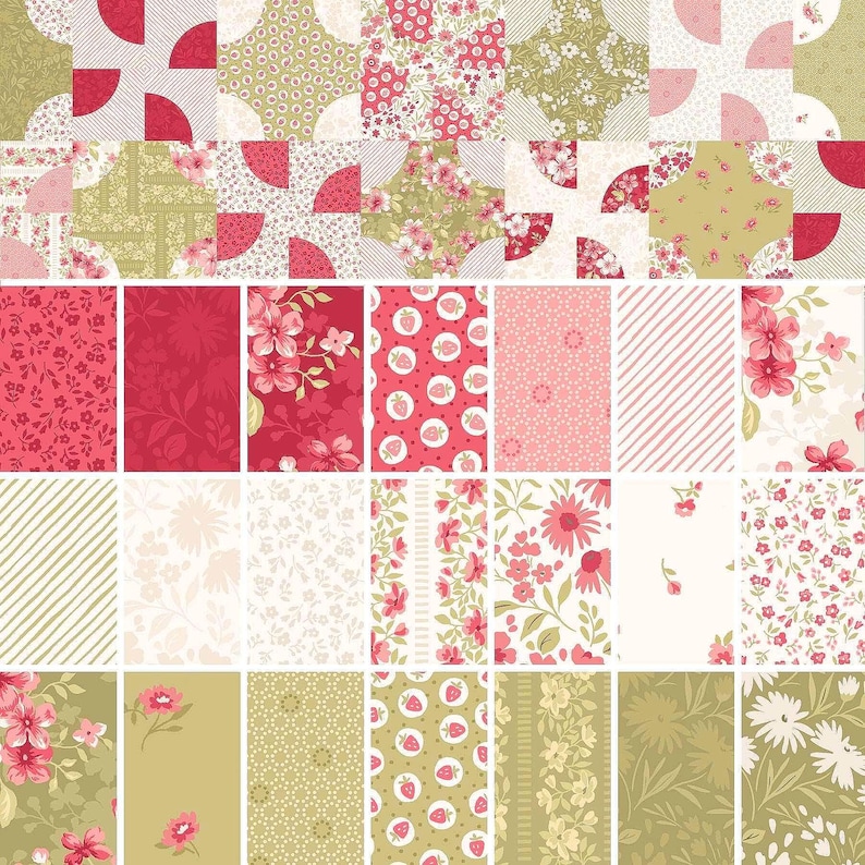 Paquete de retazos de tela precortados de algodón Elizabeth para patchwork, tela floral para coser, 21 retazos. imagen 7