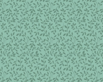 At First Sight Fabric Seafoam Vines quilt cotton sewing material, Listed by the Yard and Half Yard continuous cut, Dani Mogstad Riley Blake