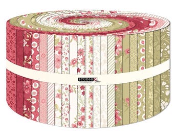 Lot de tissus Jelly Roll, matériel de couture en coton pour matelassage floral Elizabeth, 40 bandes