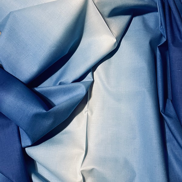 Essential Gradations Ombre Fabric Ultra Blue quilt cotton sewing material, Listed by Yard and Half Yard continuous cut, Caryl Bryer Fallert