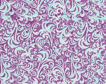 Twirl & Swirl Batik Quilting Cotton Fabric by the Yard, Wisteria Skye Sewing Material, Riley Blake Pinks and Purples Elementals Batiks