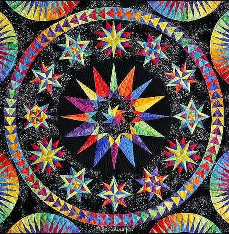 Quilt Patterns, Becolourful Midnight Stars Quilting Pattern by ...