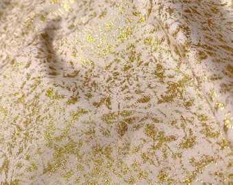 Fairy Frost Fabric Twinkle Gold Glitter on white quilt cotton sewing material, Listed by Yard and Half Yard continuous cut, Michael Miller