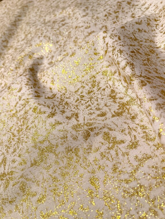 White Fabric With Gold Glitter Twinkle Fairy Frost by Michael - Etsy