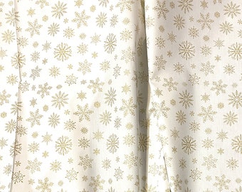 Deer Festival Fabric Gold Falling Flakes Metallic quilting cotton material by the yard and half-yard