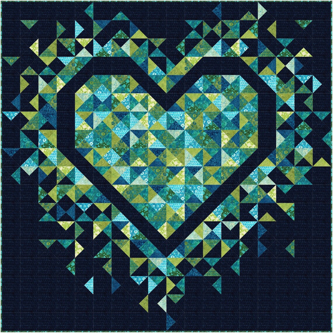 Exploding Heart Quilt Pattern by Slice of Pi Quilts paper | Etsy