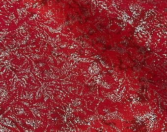 Matériel de couture de courtepointe en coton à paillettes argentées canneberges Fairy Frost par mètre et demi-mètre