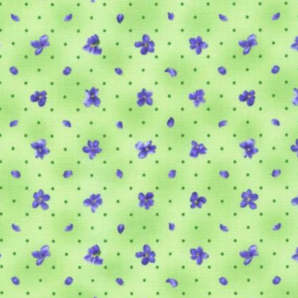 Flowerhouse Viola Fabric Sprig Violas quilt cotton floral sewing material, Listed by the Yard and Half Yard continuous cut, Debbie Beaves