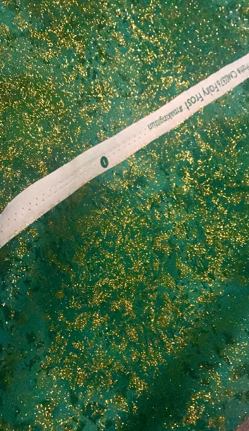 Fairy Frost Fabric Evergreen Gold Glitter quilt cotton sewing material, Listed by the Yard and Half Yard continuous cut, Michael Miller image 10