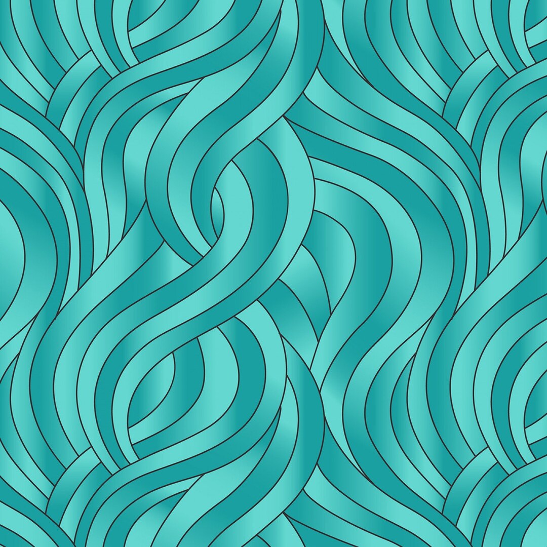 Turquoise Swirls Fabric Reflections Collection by Lewis and - Etsy