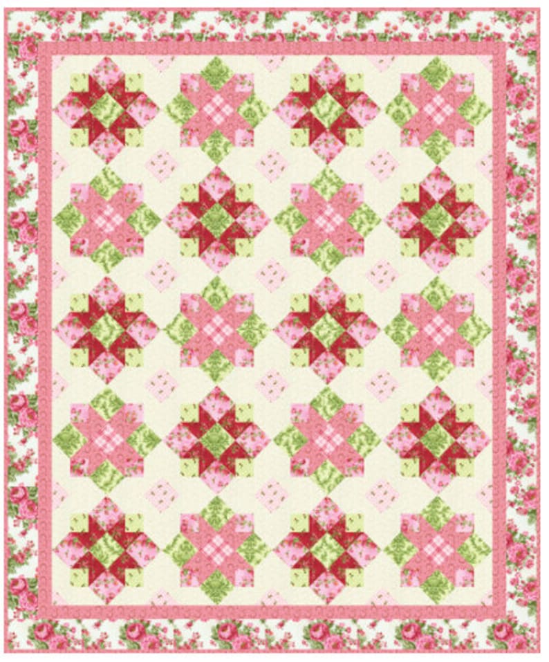 Flowerhouse Fabric Bouquet of Roses Blossom Sprigs quilt cotton sewing material, Listed by Yard and Half Yard continuous cut, Debbie Beaves image 6