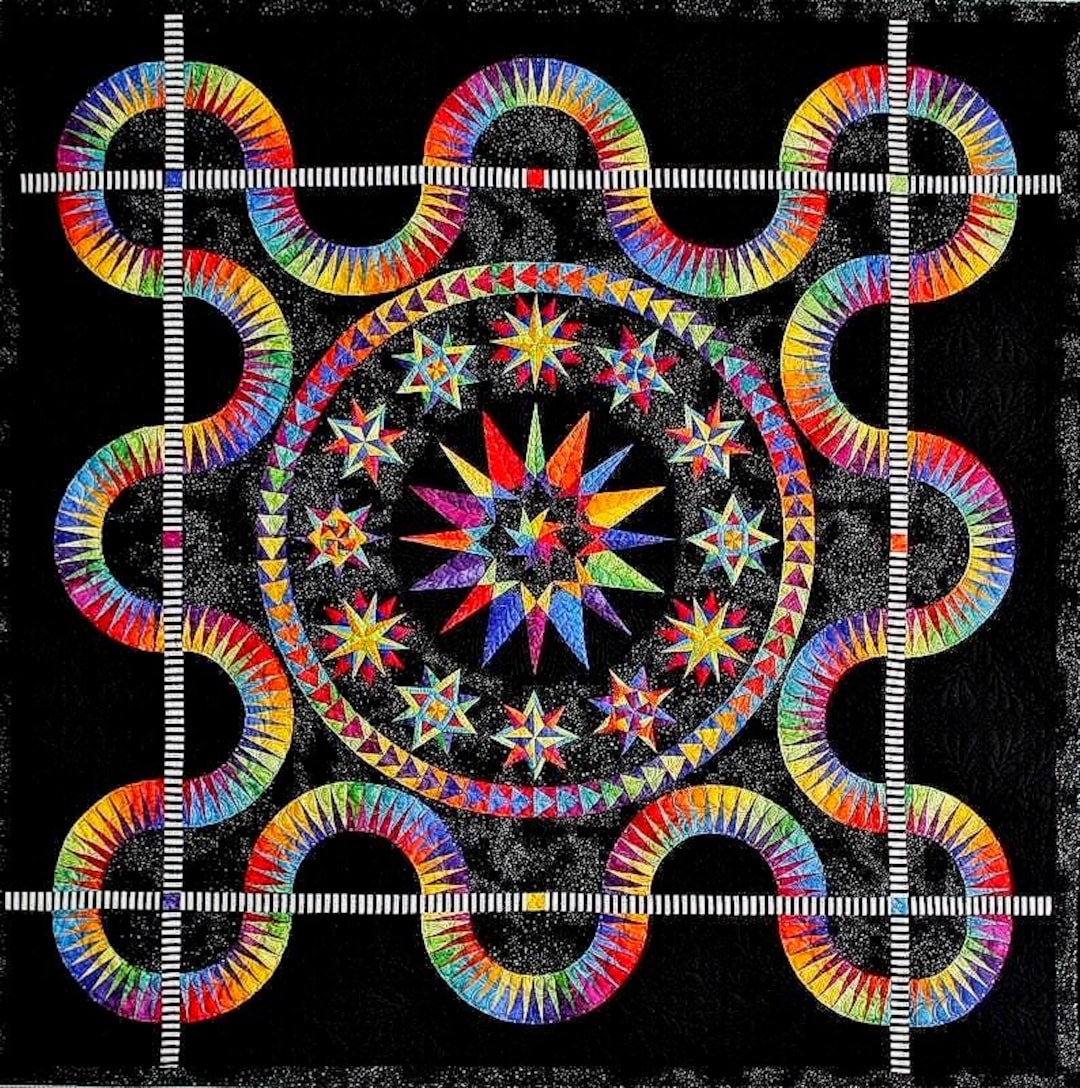 Quilt Patterns, Becolourful Midnight Stars Quilting Pattern by ...